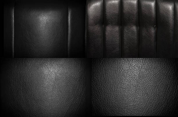 textura de couro preto para - car leather hide seat - fotografias e filmes do acervo