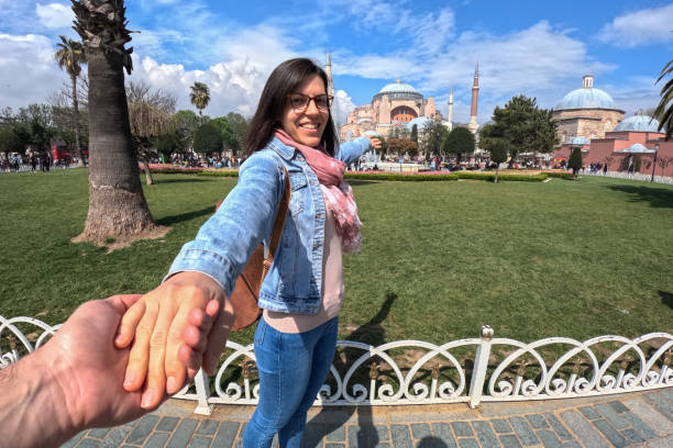 istock Follow-Me Concept In Front Of Hagia Sofia In Istanbul 1809363475