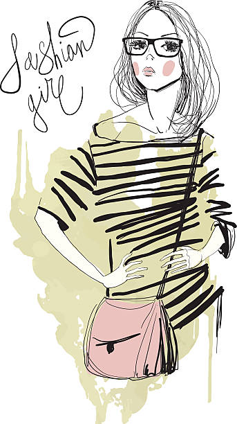 Mode-illustration für Mädchen – Vektorgrafik