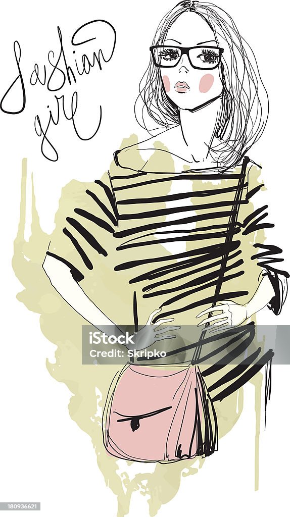 Мода иллюстрация девушка - Векторная графика Мода роялти-фри