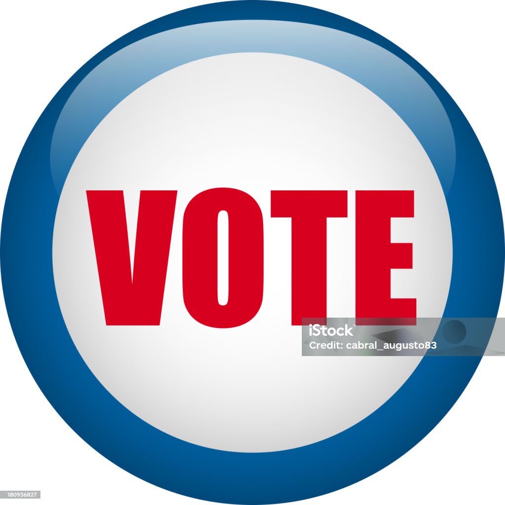 Estados Unidos elección botón de voto. - arte vectorial de Azul libre de derechos