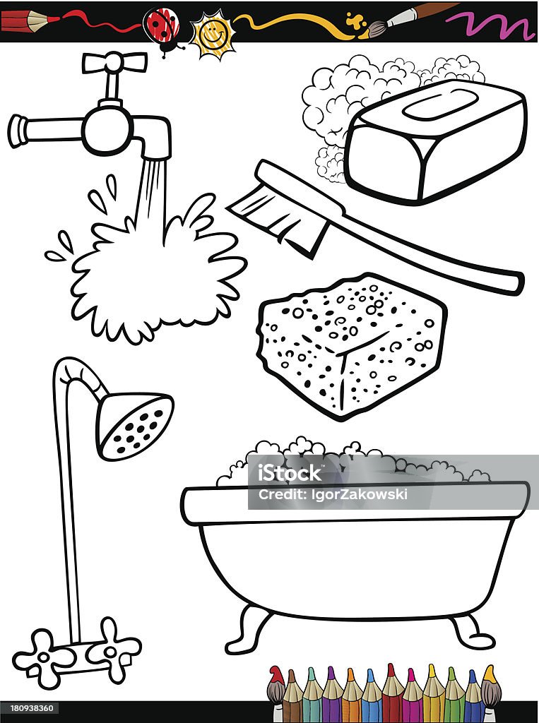 Ilustración de Página Para Colorear De Historieta Objetos De Higiene y más Vectores Libres de Derechos de Colorear - iStock Ilustración de Página Para Colorear De Historieta Objetos De Higiene y más Vectores Libres de Derechos de Colorear - iStock