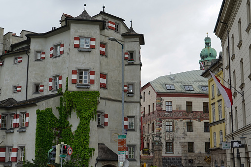 Famous vintage Ottoburg restaurant building in Innsbruck, Tirol, Austria