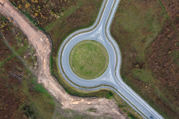 istock Circular asphalt road. Aerial view 1809421171