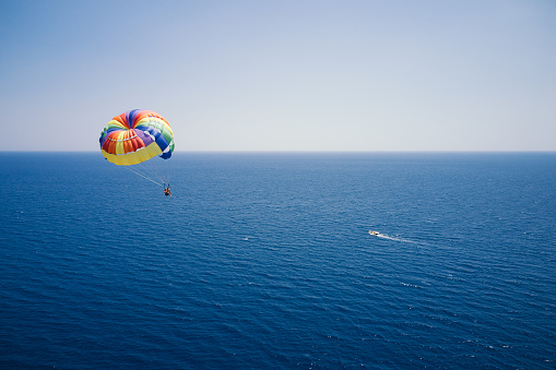 Aerial View of Parasailing Sky Vacation Sea Entertainment