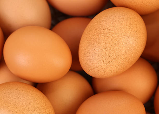 istock Background of brown eggs. Close up. 180943653