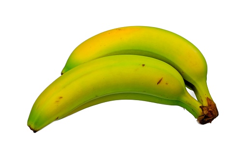 sliced banana on wood background