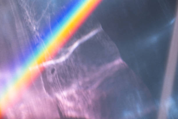 istock Abstract pink and blue water ripple texture overlay with rainbows 1809459373