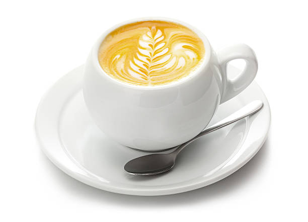 istock Cup of coffee with cream isolated on white 180946666