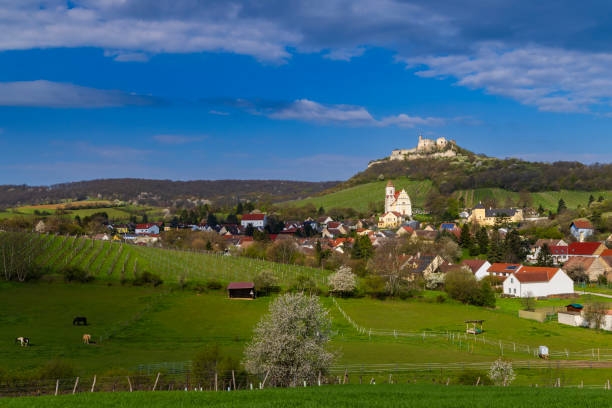 istock Falkenstein ruins and town with vineyard, Lower Austria, Austria 1809477404