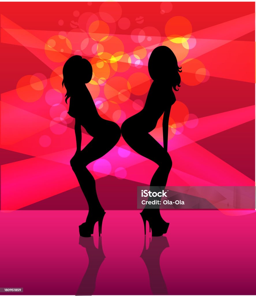 Chicas bailando - arte vectorial de Artista de striptease libre de derechos
