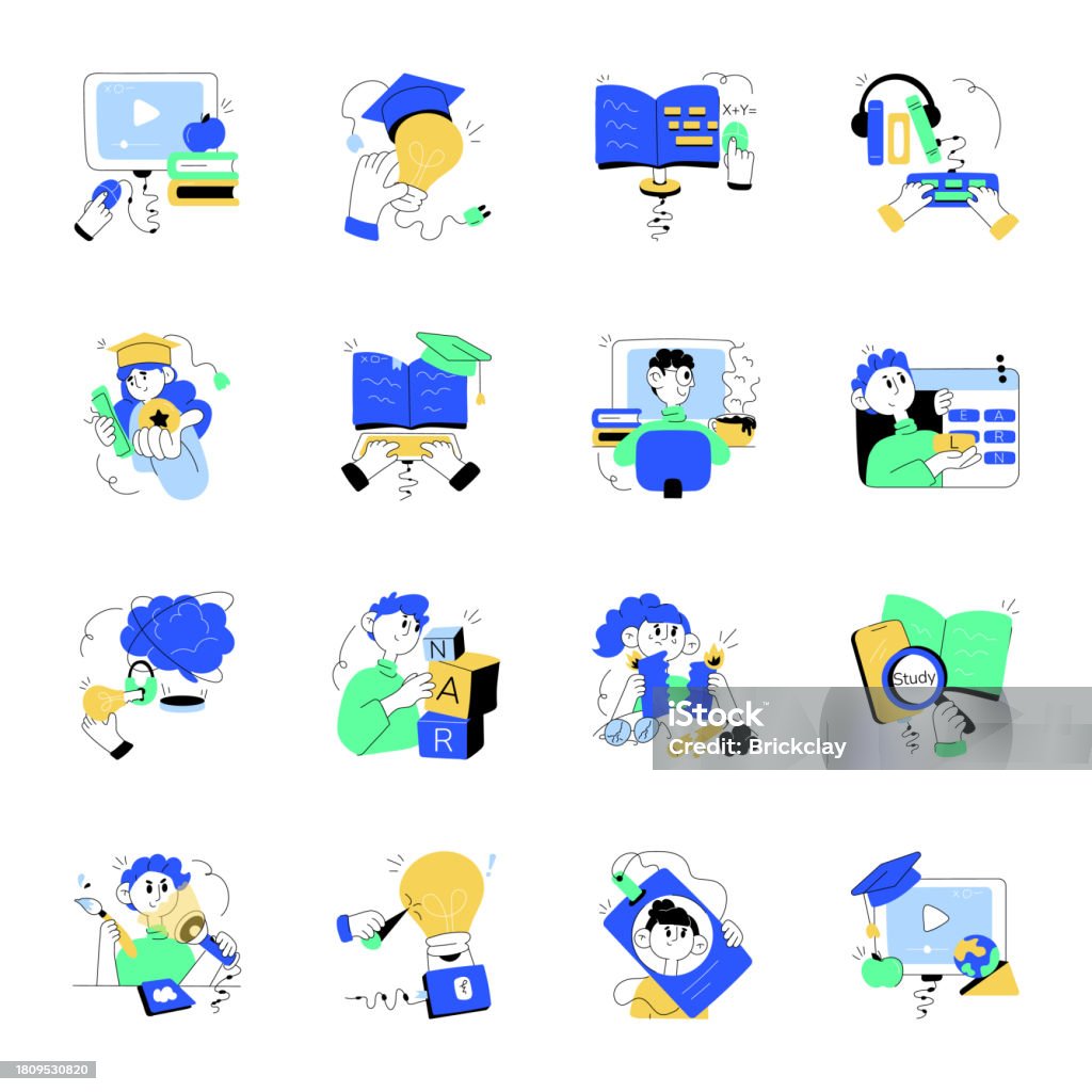 Knowledge Design/animation Bundle Of Knowledge Hand Drawn Illustrations Stock Illustration ...