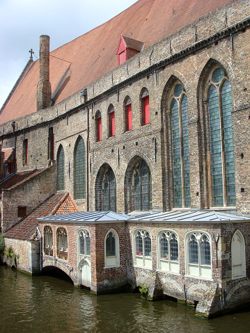 View of St John' Hospital on a day. Close-up. Brugge. Belgium.
