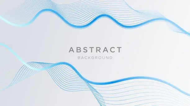 Vector illustration of Abstract background with flowing wave line geometric shape art design on white