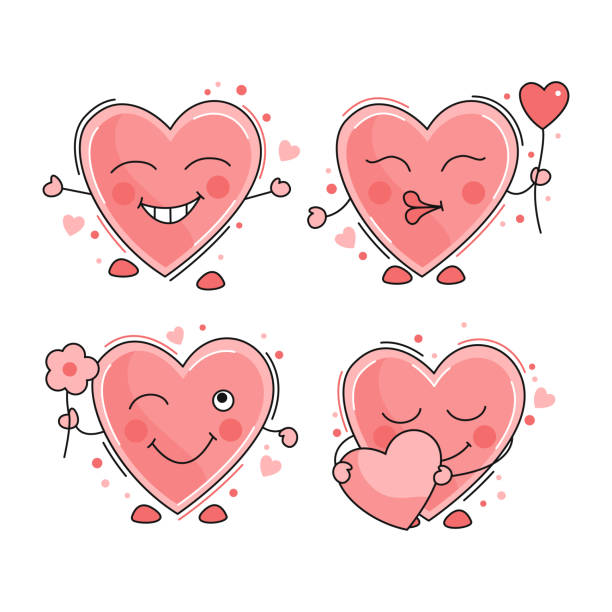 istock Set of cute hearts with expressions of love 1809551870