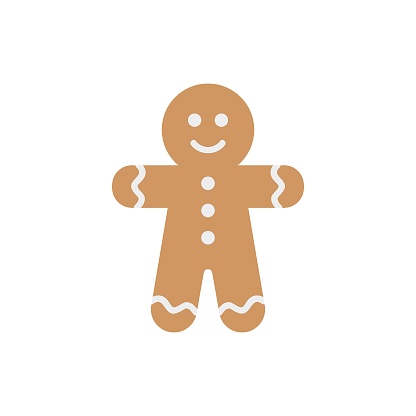 Gingerbread man icon isolated on a white background. Vector illustration.