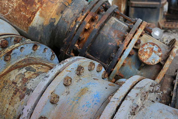 istock Machinery parts from old factory 180956512