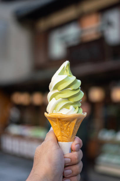 istock Matcha green tea soft serve ice-cream. 1809565703