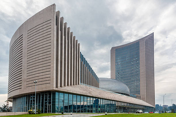 African Union Headquarters The New African Union Commission headquarters building in Addis Ababa, Ethiopia headquarters stock pictures, royalty-free photos & images
