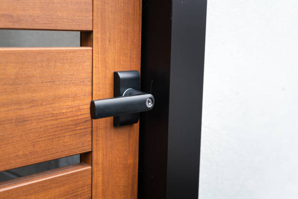 Wooden door knob handle.