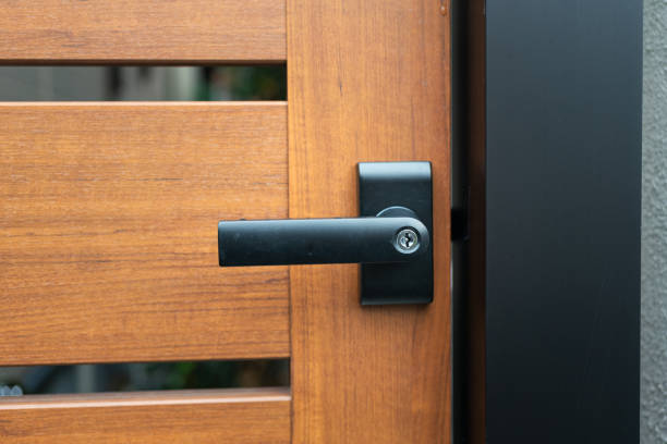 istock Wooden door knob handle. 1809571972