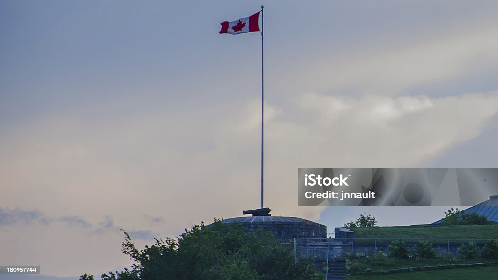 Old Quebec City, Kanada Flagge, Kanada. - Lizenzfrei Alt Stock-Foto