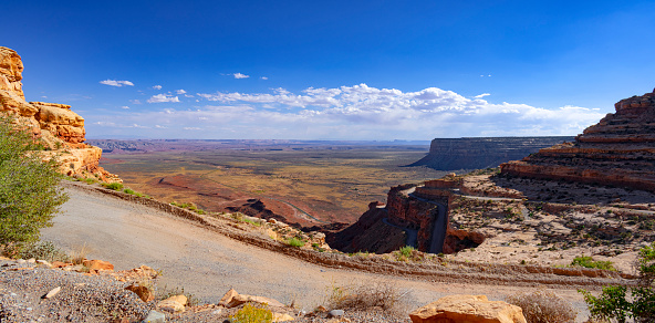 Scenic road Moki Dugway in Utah, near the Valley of the Gods