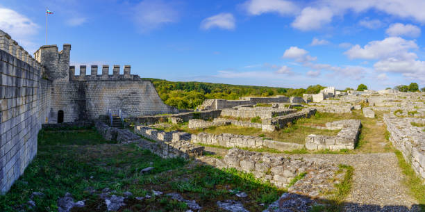 Ruins of the ancient medieval Shumen fortress stock photo