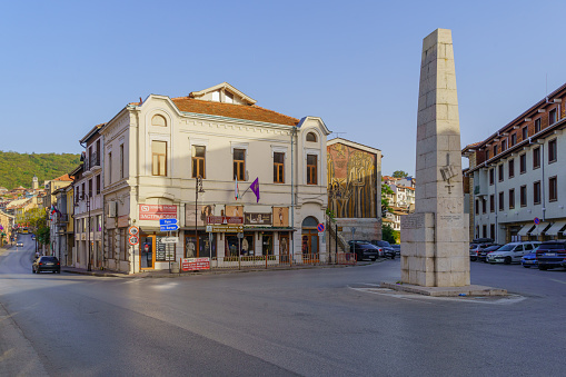 Veliko Tarnovo, Bulgaria - September 24, 2023: View of the Velcho Conspiracy Monument, in Veliko Tarnovo, Bulgaria