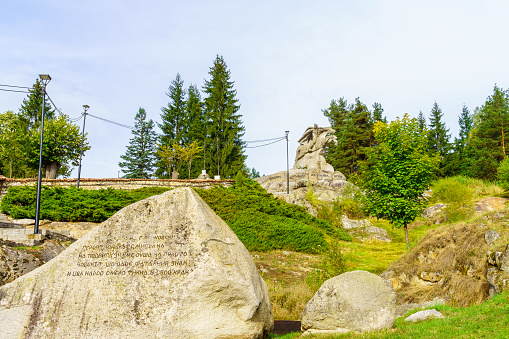 Koprivshtitsa, Bulgaria - September 24, 2023: View of the Georgi Benkovski Monument, in Koprivshtitsa, Bulgaria