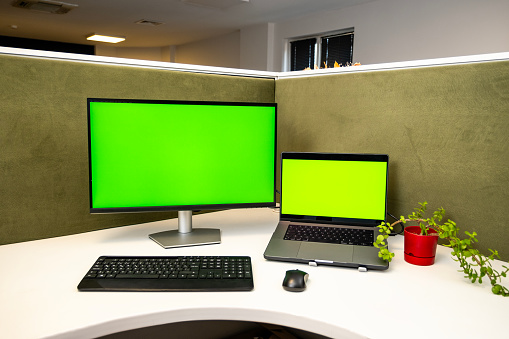 The image of a modern and clean workspace
