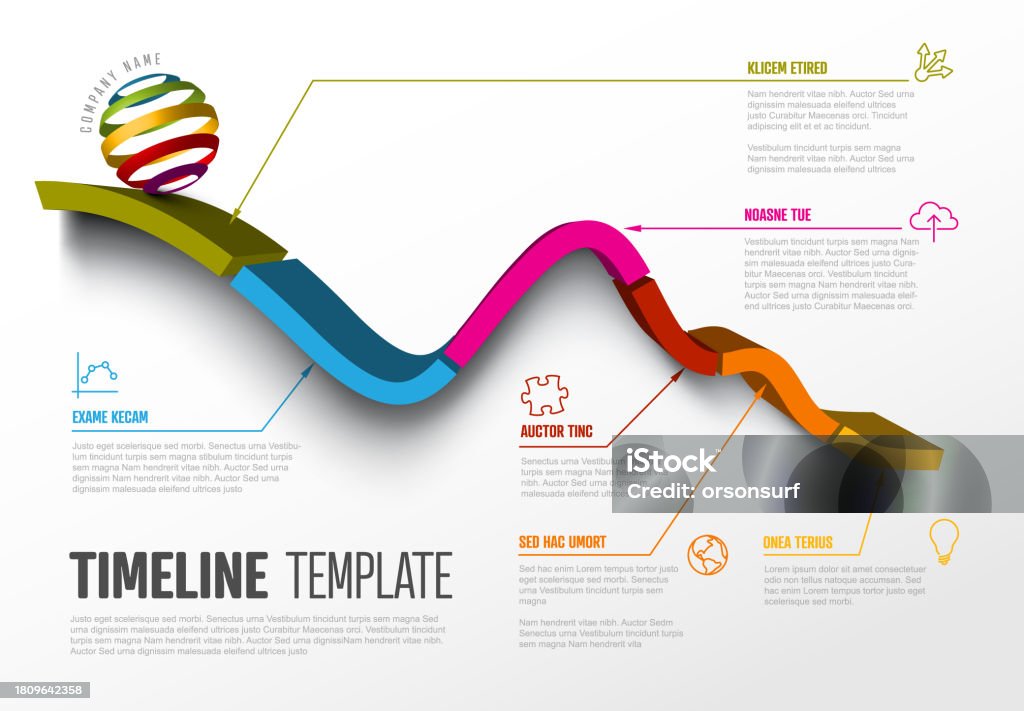 Timeline Analysis Graph Infographic Timeline Report Template With Graph Stock Illustration ...