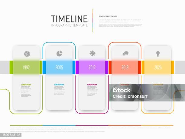 Rounded Rectangle Process Five Semitransparent Glassy Rounded Rectangles Timeline Process ...