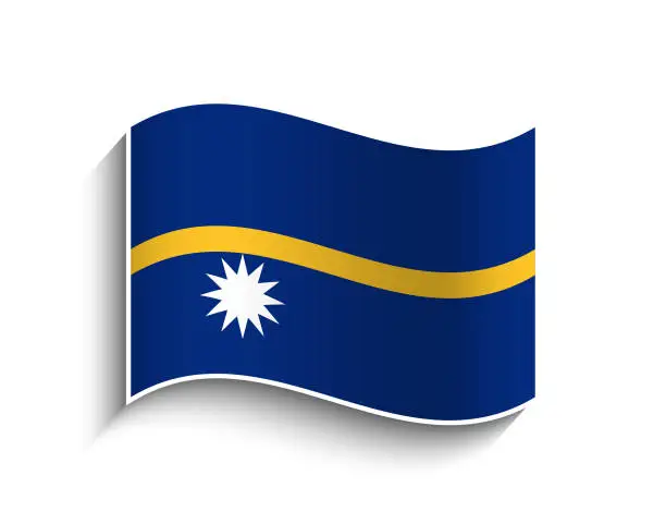 Vector illustration of Vector Nauru Waving Flag Icon