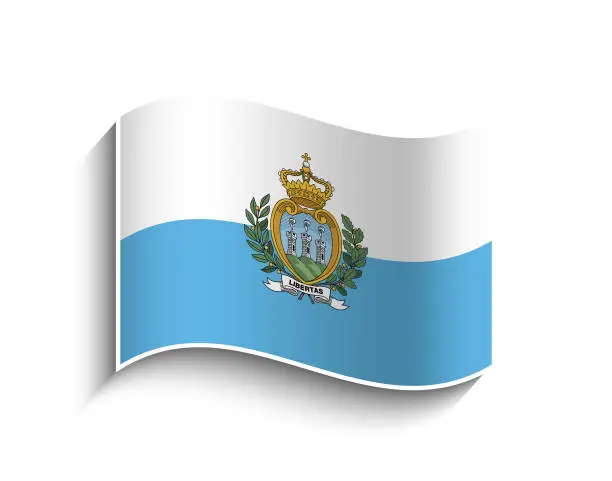 Vector illustration of Vector San Marino waving Flag Icon