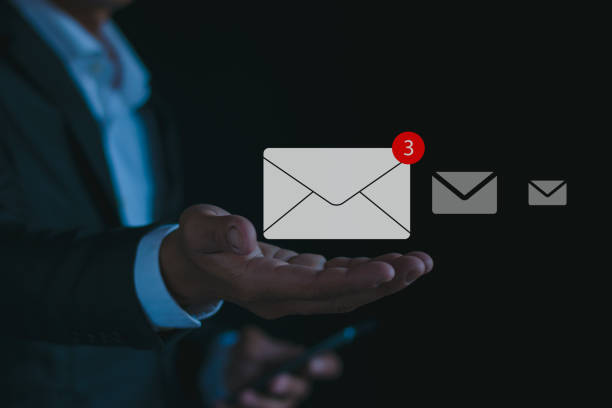 istock The concept of e-mail notification is suitable for e-mail communication, business and digital marketing, and business people experience e-mail on a virtual screen. 1809670195