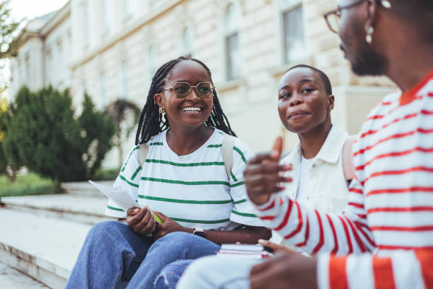 istock Happy african college friends. 1809678854