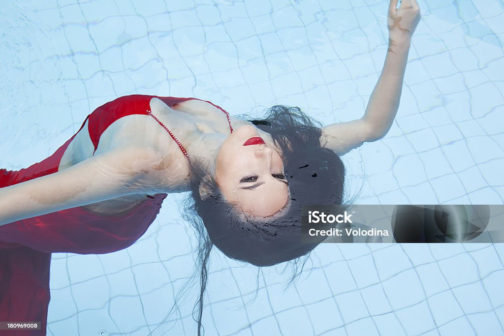 Frau im pool - Lizenzfrei Funktionsuntüchtig Stock-Foto