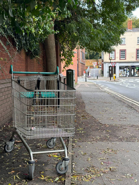 istock Shopping trolley on the street 1809701652