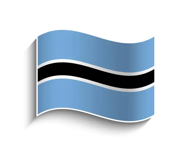 Vector illustration of Vector Botswana waving Flag Icon