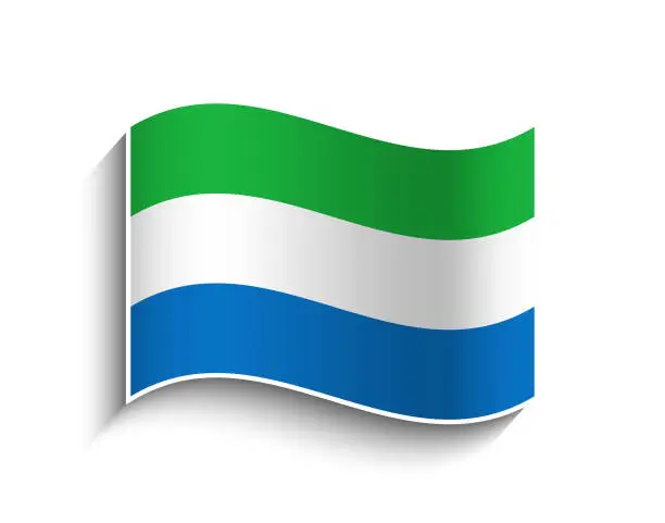 Vector illustration of Vector Sierra Leone waving Flag Icon
