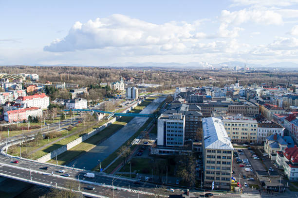 istock Ostravice river in Ostrava, Czechia 1809738136