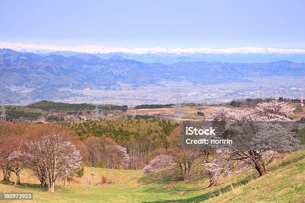 벚나무 스노위 마운틴 야마가타 현에 대한 스톡 사진 및 기타 이미지 - 야마가타 현, 0명, Satoyama - Scenery