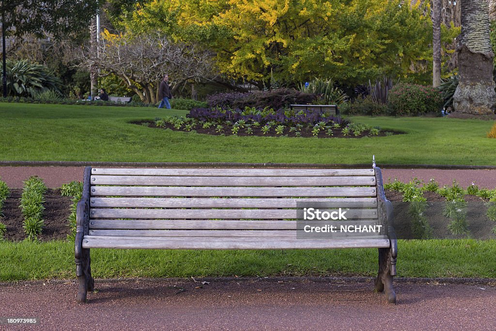Park bench Park bench in Albert Park, Auckland, New Zealand Albert Park Stock Photo