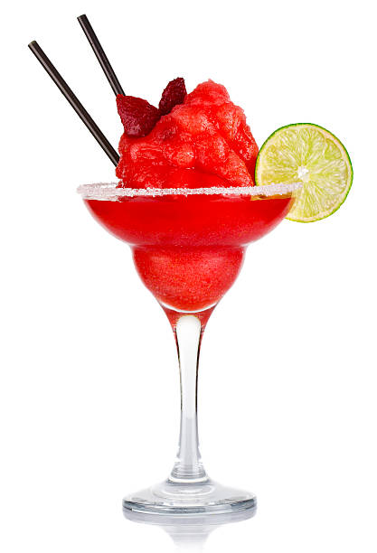 istock Red alcohol cocktail with fruit ice crush and lime slices 180974876