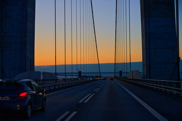 istock Driving on Great Belt Bridge in sunset 1809749477