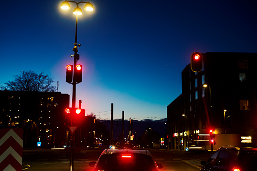 Waiting for the red light to turn green in Odense