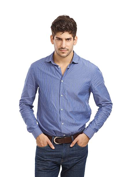 istock Confident young man in jeans and shirt 180975259