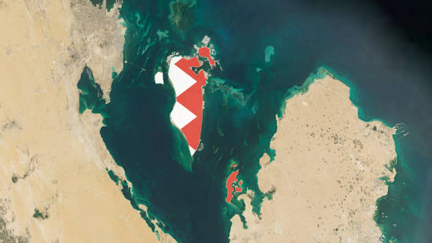 bahrein - explorador: mapas de identificación de país imagen de archivo - satellite view topography aerial view mid air fotografías e imágenes de stock