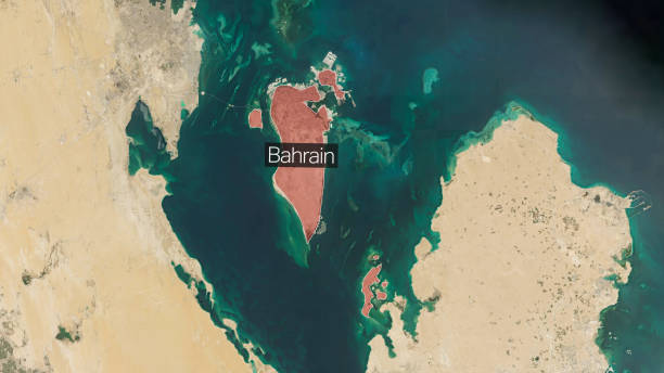bahrain - explorer: country identification maps стоковое изображение - satellite view topography aerial view mid air стоковые фото и изображения